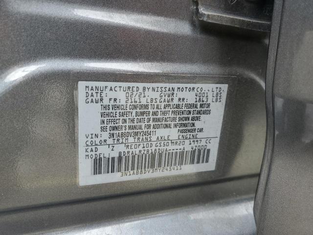 3N1AB8DV3MY245411 - 2021 NISSAN SENTRA SR GRAY photo 12