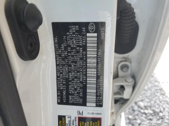 4T4BF1FK7ER414416 - 2014 TOYOTA CAMRY L 白色 照片 12