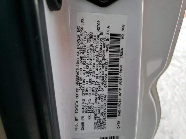 5TETU62N09Z631034 - 2009 TOYOTA TACOMA PRERUNNER ACCESS CAB WHITE photo 13