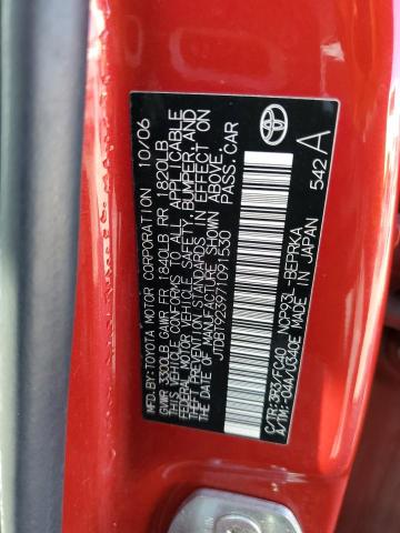 JTDBT923971091530 - 2007 TOYOTA YARIS RED photo 12