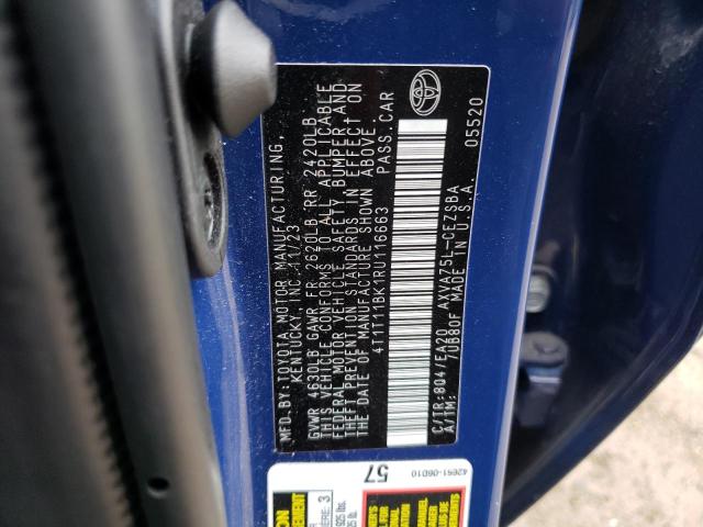 4T1T11BK1RU116663 - 2024 TOYOTA CAMRY SE NIGHT SHADE BLUE photo 12