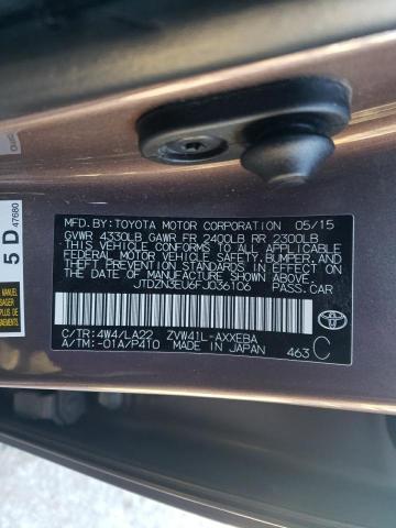 JTDZN3EU6FJ036106 - 2015 TOYOTA PRIUS V SILVER photo 12