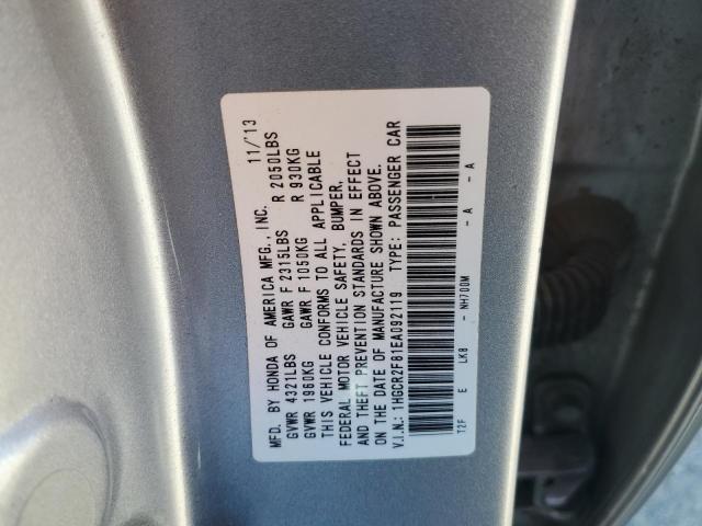 1HGCR2F81EA092119 - 2014 HONDA ACCORD EXL SILVER photo 13