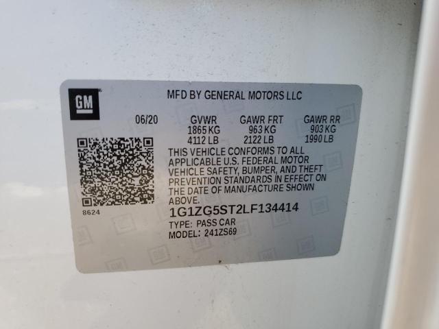 1G1ZG5ST2LF134414 - 2020 CHEVROLET MALIBU RS 白色 照片 12