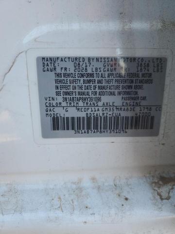 3N1AB7AP8HY391096 - 2017 NISSAN SENTRA S WHITE photo 12