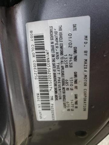 JM1NB353620225174 - 2002 MAZDA MX-5 MIATA BASE SILVER photo 13