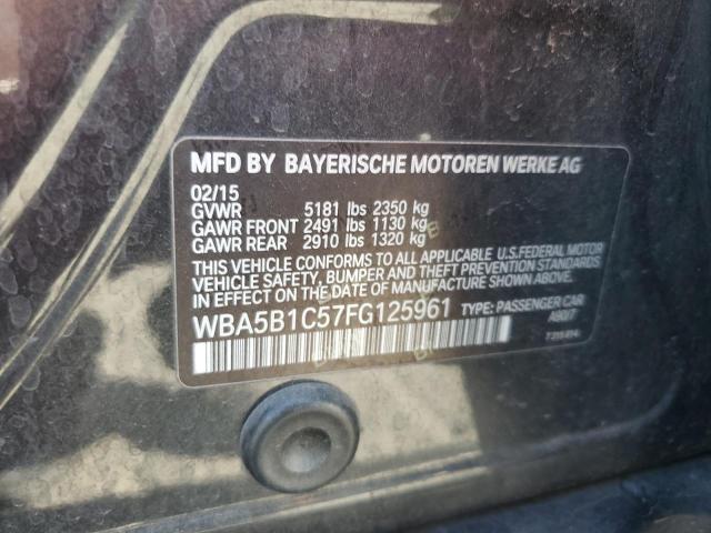 WBA5B1C57FG125961 - 2015 BMW 535 I GRAY photo 12