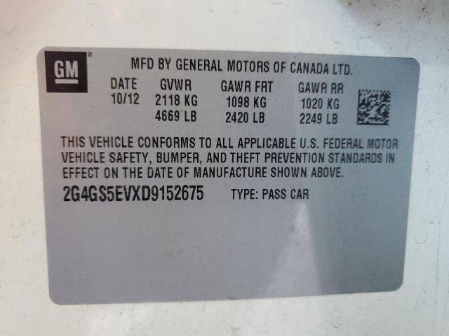 2G4GS5EVXD9152675 - 2013 BUICK REGAL PREMIUM WHITE photo 12