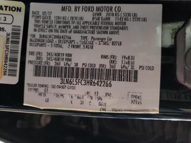 3LN6L5FC3HR642266 - 2017 LINCOLN MKZ RESERVE Qara foto 13