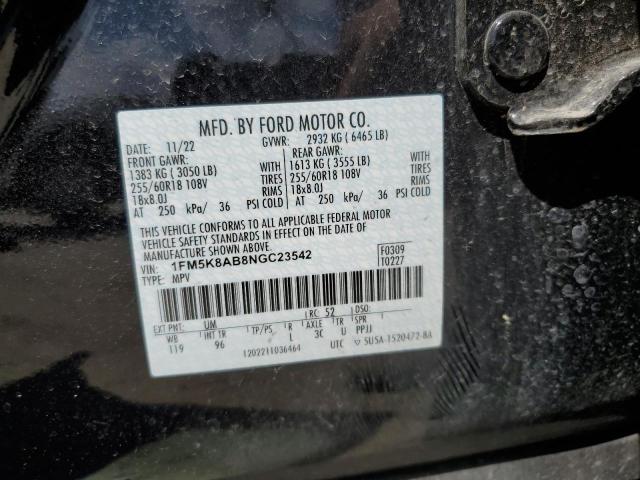 1FM5K8AB8NGC23542 - 2022 FORD EXPLORER POLICE INTERCEPTOR 黑色 照片 13