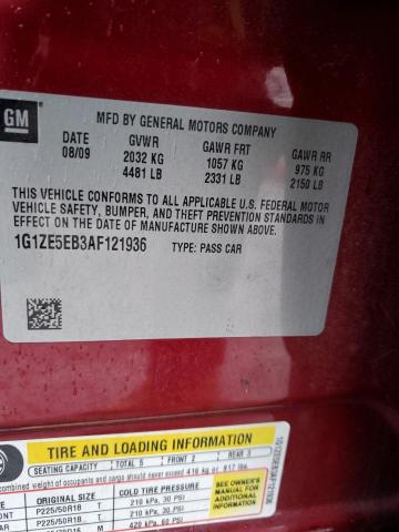 1G1ZE5EB3AF121936 - 2010 CHEVROLET MALIBU LTZ წითელი ფოტო 12