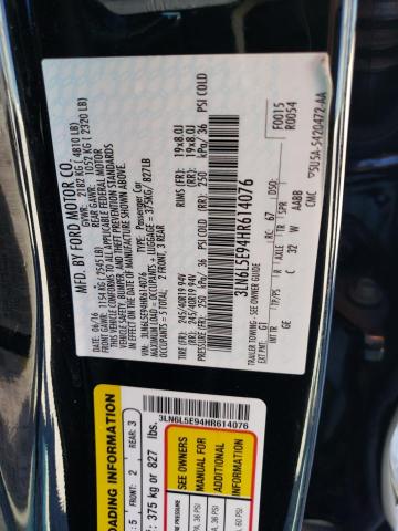 3LN6L5E94HR614076 - 2017 LINCOLN MKZ RESERVE შავი ფოტო 12