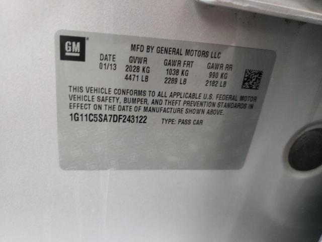 1G11C5SA7DF243122 - 2013 CHEVROLET MALIBU 1LT 银色 照片 12