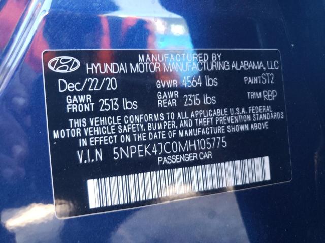 5NPEK4JC0MH105775 - 2021 HYUNDAI SONATA N LINE BLUE photo 12