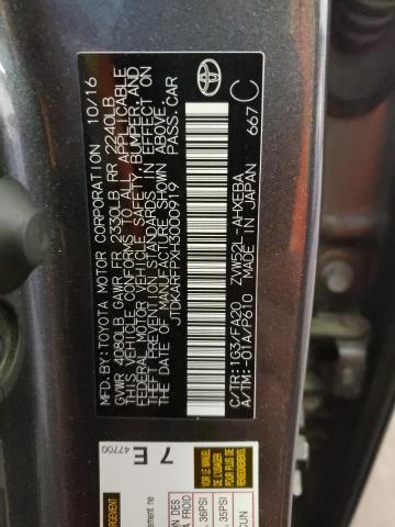 JTDKARFPXH3000919 - 2017 TOYOTA PRIUS PRIM GRAY photo 12