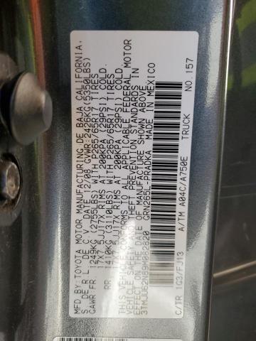 3TMJU62N89M082820 - 2009 TOYOTA TACOMA DOUBLE CAB PRERUNNER GRAY photo 13