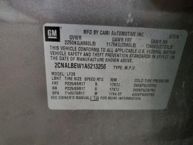 2CNALBEW1A6213256 - 2010 CHEVROLET EQUINOX LS CHARCOAL photo 13