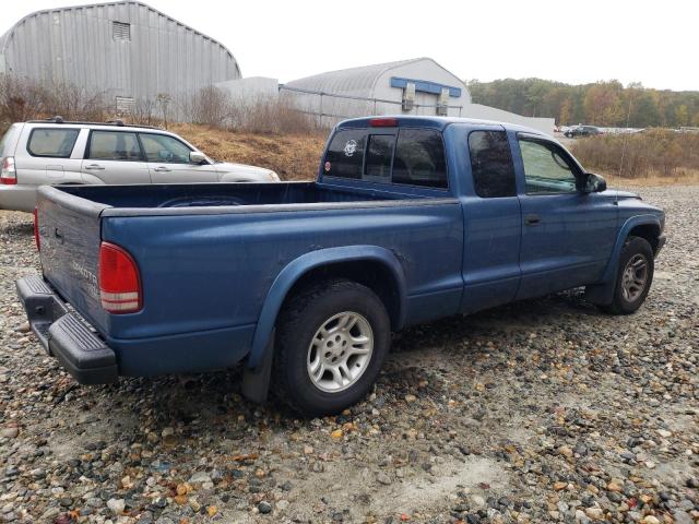 1D7GL12K74S632598 - 2004 DODGE DAKOTA SXT BLUE photo 3