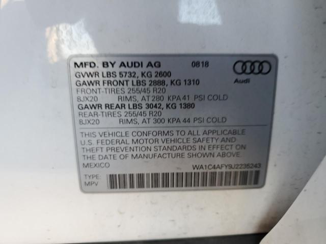 WA1C4AFY9J2235243 - 2018 AUDI SQ5 PRESTIGE WHITE photo 13