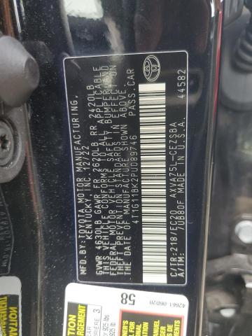 4T1G11BK2PU089746 - 2023 TOYOTA CAMRY SE NIGHT SHADE BLACK photo 12