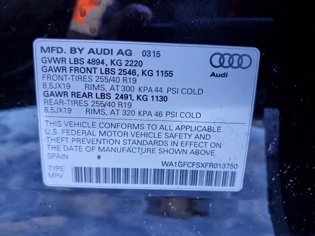 WA1GFCFSXFR013750 - 2015 AUDI Q3 PRESTIGE BLACK photo 13