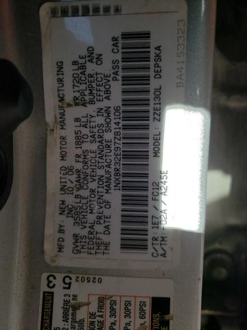 1NXBR32E97Z814106 - 2007 TOYOTA COROLLA CE SILVER photo 12