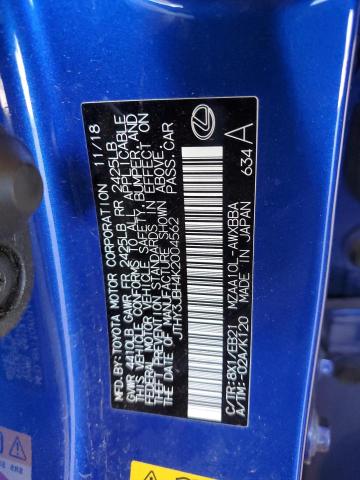 JTHY3JBH4K2004562 - 2019 LEXUS UX 200 BLUE photo 13