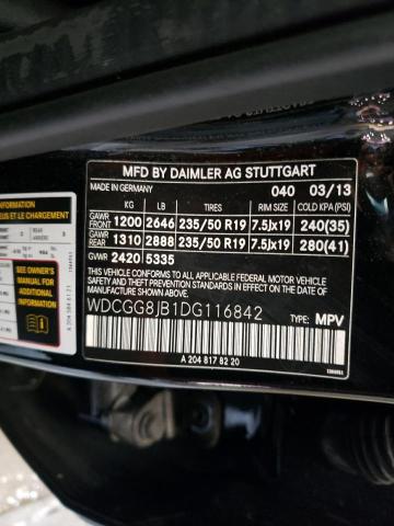 WDCGG8JB1DG116842 - 2013 MERCEDES-BENZ GLK 350 4MATIC BLACK photo 13