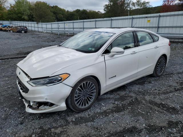 3FA6P0RU3JR255647 - 2018 FORD FUSION TITANIUM/PLATINUM HEV WHITE photo 1