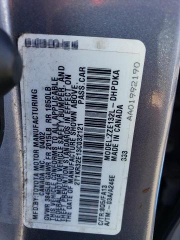 2T1KR32E13C032121 - 2003 TOYOTA COROLLA MA XR BLUE photo 12