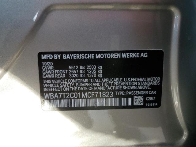 WBA7T2C01MCF71823 - 2021 BMW 740 I ვერცხლისფერი ფოტო 13