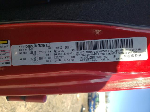 1C4BJWDG8CL135388 - 2012 JEEP WRANGLER U SPORT წითელი ფოტო 14