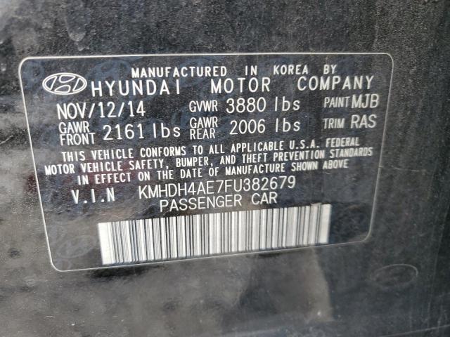 KMHDH4AE7FU382679 - 2015 HYUNDAI ELANTRA SE BLACK photo 13