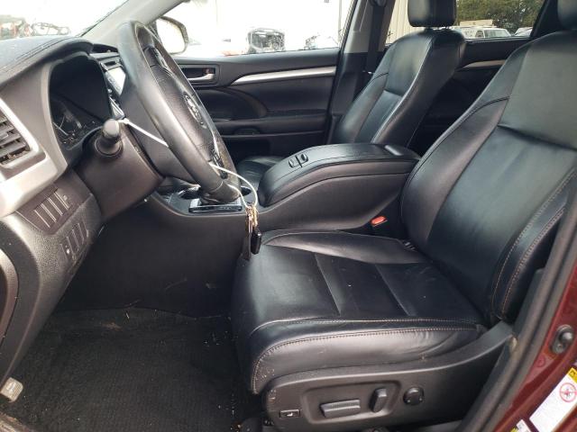 5TDJKRFH5GS328442 - 2016 TOYOTA HIGHLANDER XLE BURGUNDY photo 7