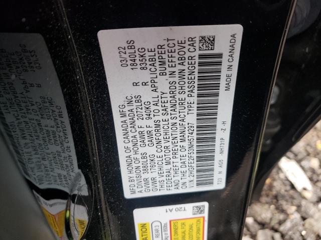 2HGFE2F53NH574297 - 2022 HONDA CIVIC SPORT 黑色 照片 13