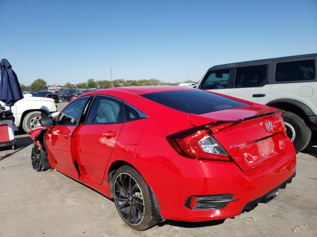 2HGFC2F83LH601530 - 2020 HONDA CIVIC SPORT 红色 照片 2