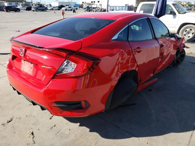2HGFC2F83LH601530 - 2020 HONDA CIVIC SPORT 红色 照片 3