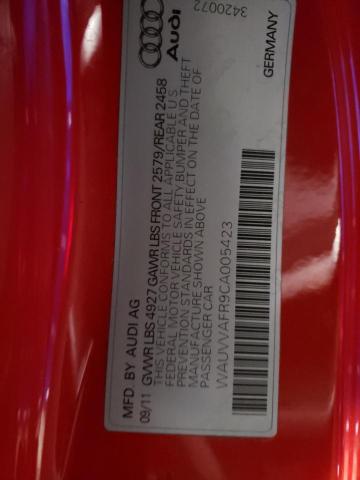 WAUVVAFR9CA005423 - 2012 AUDI S5 PRESTIGE RED photo 13