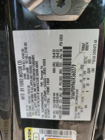 3FA6P0H96ER360279 - 2014 FORD FUSION SE BLACK photo 12