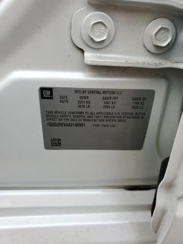 1G6DJ5EV4A0148981 - 2010 CADILLAC CTS PERFORMANCE COLLECTION WHITE photo 12