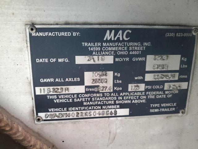 5MADN4022KS048563 - 2019 MAC DUMP TRAIL SILVER photo 10