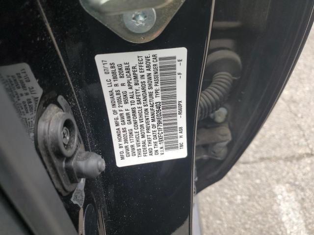 19XFC1F79HE026403 - 2017 HONDA CIVIC EXL შავი ფოტო 12