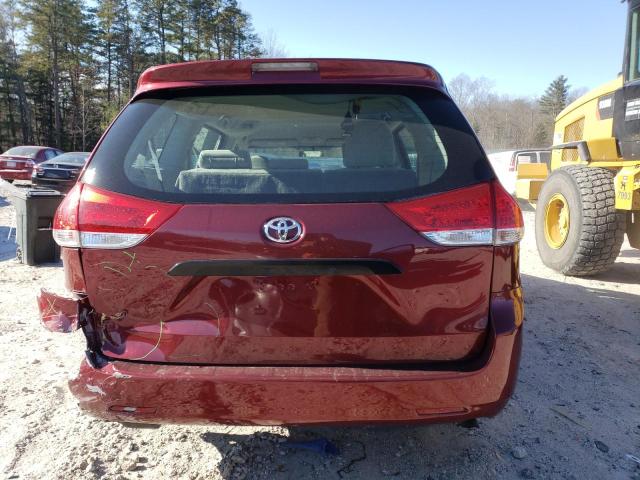 5TDKA3DC5BS005108 - 2011 TOYOTA SIENNA BASE RED photo 6