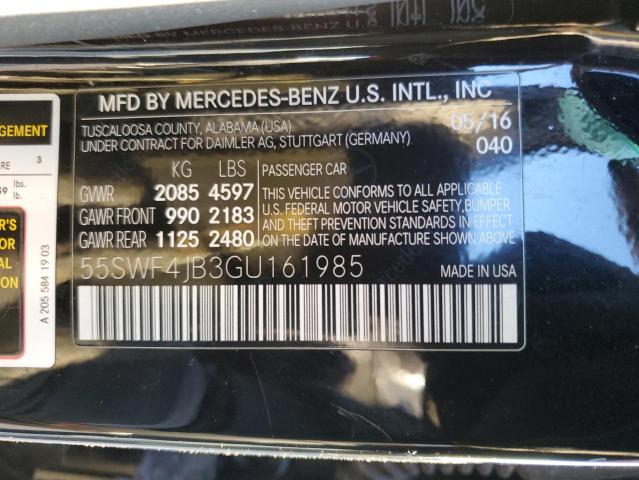 55SWF4JB3GU161985 - 2016 MERCEDES-BENZ C 300 BLACK photo 12