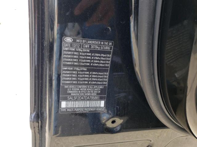 SALSF2D47DA795881 - 2013 LAND ROVER RANGE ROVE HSE BLACK photo 13