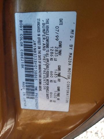 JM1NB3538Y0138885 - 2000 MAZDA MX-5 MIATA BASE GRAY photo 12