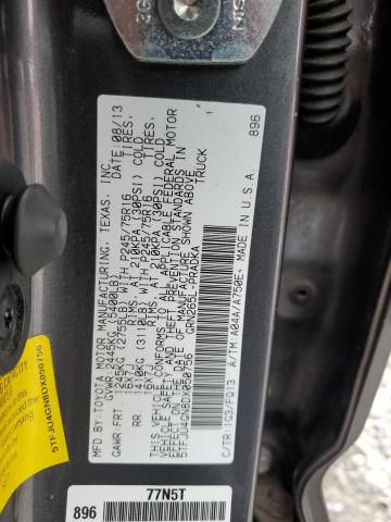 5TFJU4GN8DX050756 - 2013 TOYOTA TACOMA DOUBLE CAB PRERUNNER GRAY photo 12