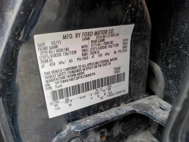 1FT8W3BT2FEC85676 - 2015 FORD F350 SUPER DUTY BLACK photo 13