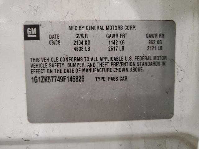 1G1ZK57749F146826 - 2009 CHEVROLET MALIBU LTZ თეთრი ფოტო 12