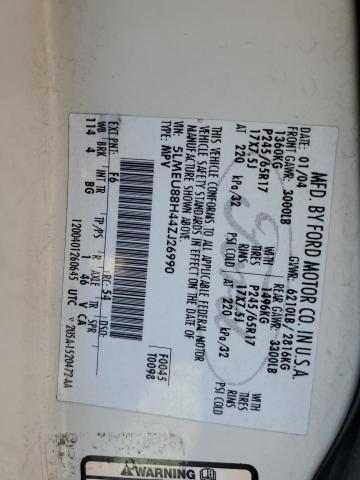 5LMEU88H44ZJ26990 - 2004 LINCOLN AVIATOR 白色 照片 12